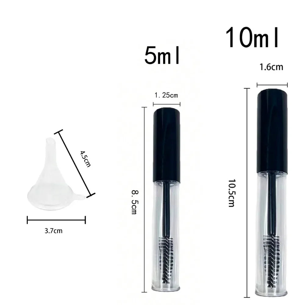 50PCS 5/10ML Protable Empty DIY Mascara Tube with Eyelash Wand Container with Funnels Transfer Pipettes for Travel Wholesale