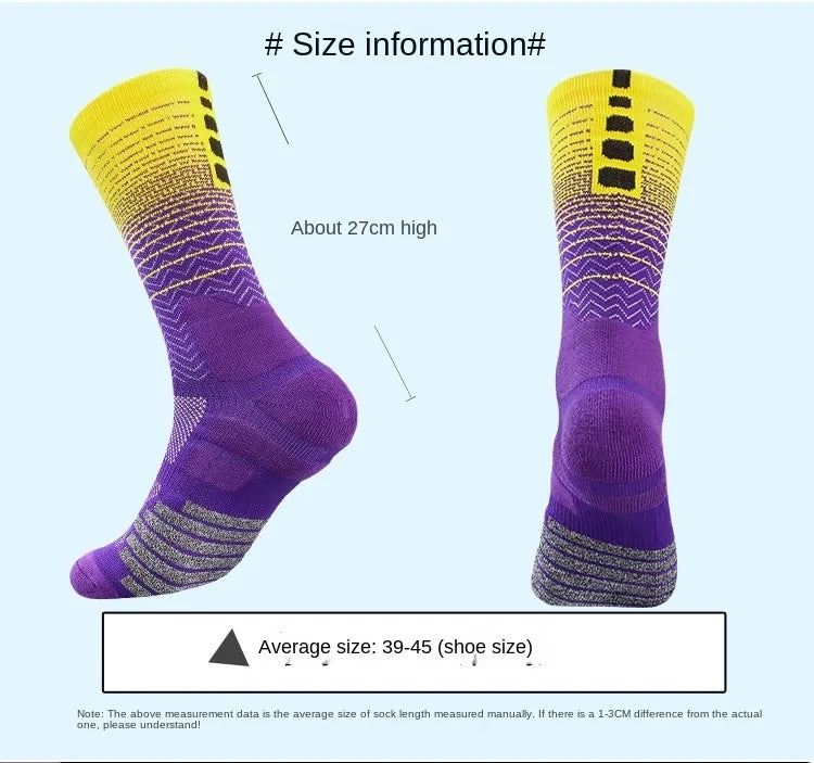 Sport Cycling Basketball Socks Compression Running Man Black Trend Breathable Long Hiking Damping Athletic Professional Big Kids