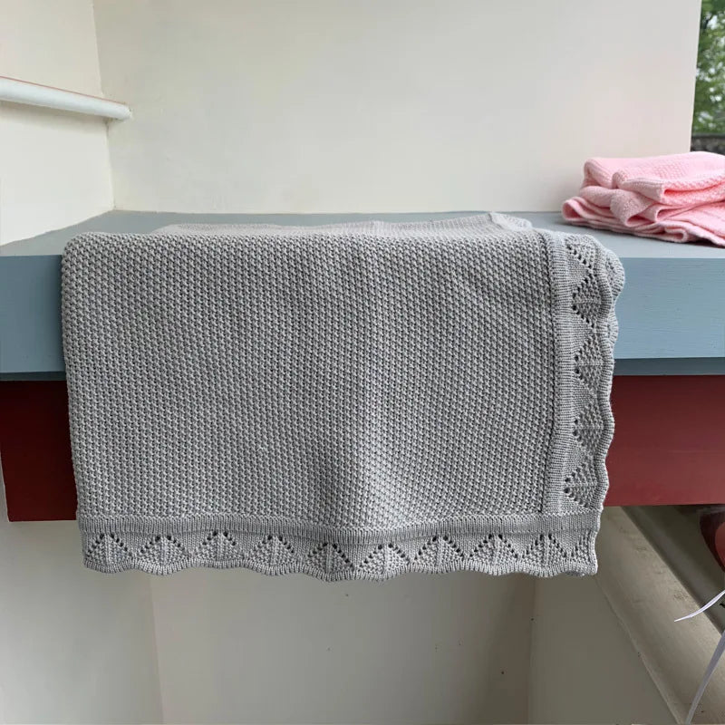 Knitted Baby Blankets Newborn Swaddle Wrap Throw Blanket Nordic Cotton Soft Baby Stroller Crib Blanket Nursery Bedding Quilt