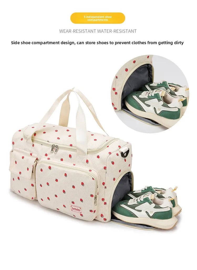 Corduroy Mommy Bag Large Capacity Waterproof Baby Diaper Bags Stroller Nappy Organizer Travel Carry Shoe Maternity Tote Bags