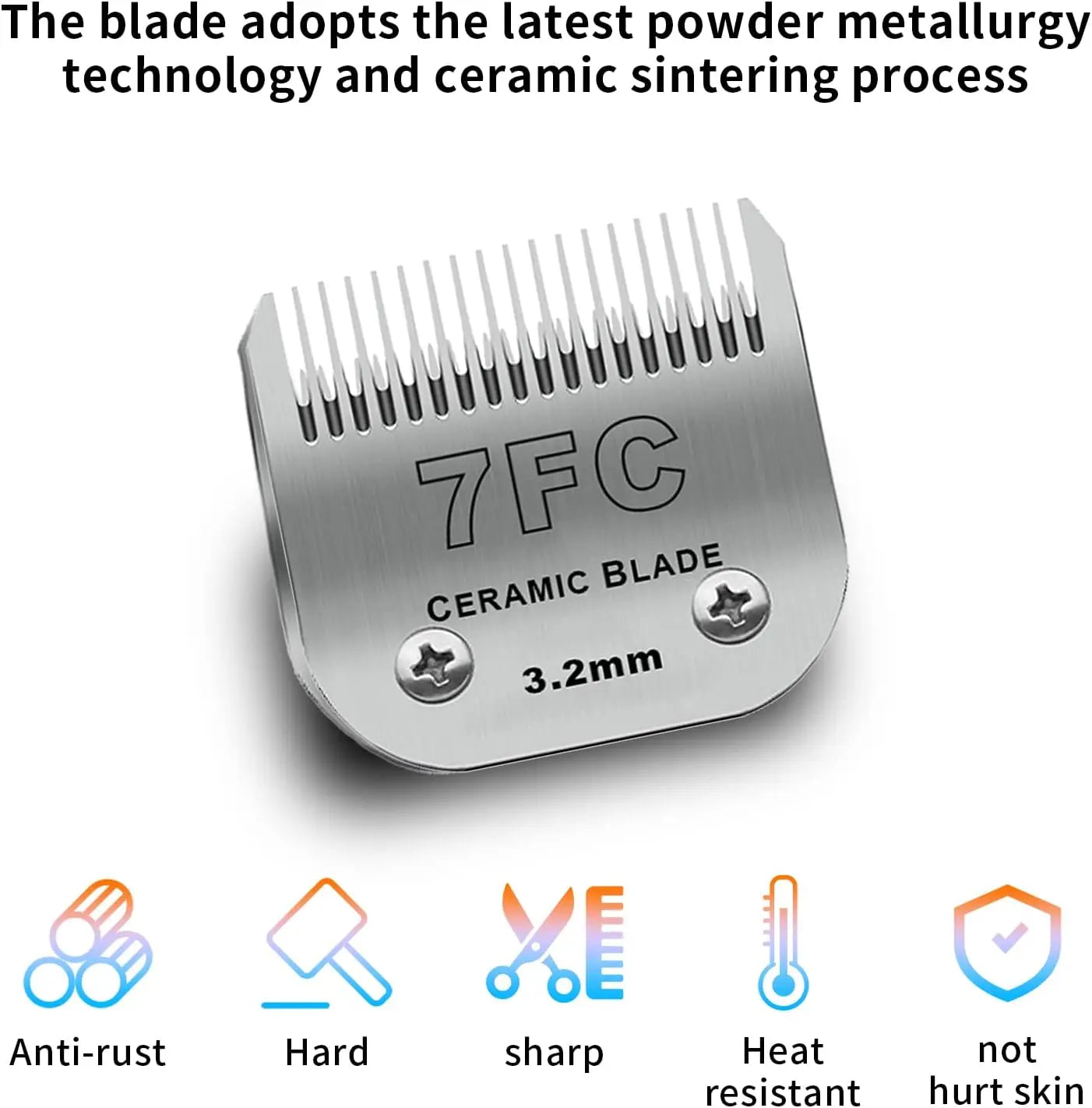 2PC Detachable Pet Clipper Replacement Ceramic Blades Compatible with many Andis /Oster A5/Wahl KM Series Dog Clipper Trimmer