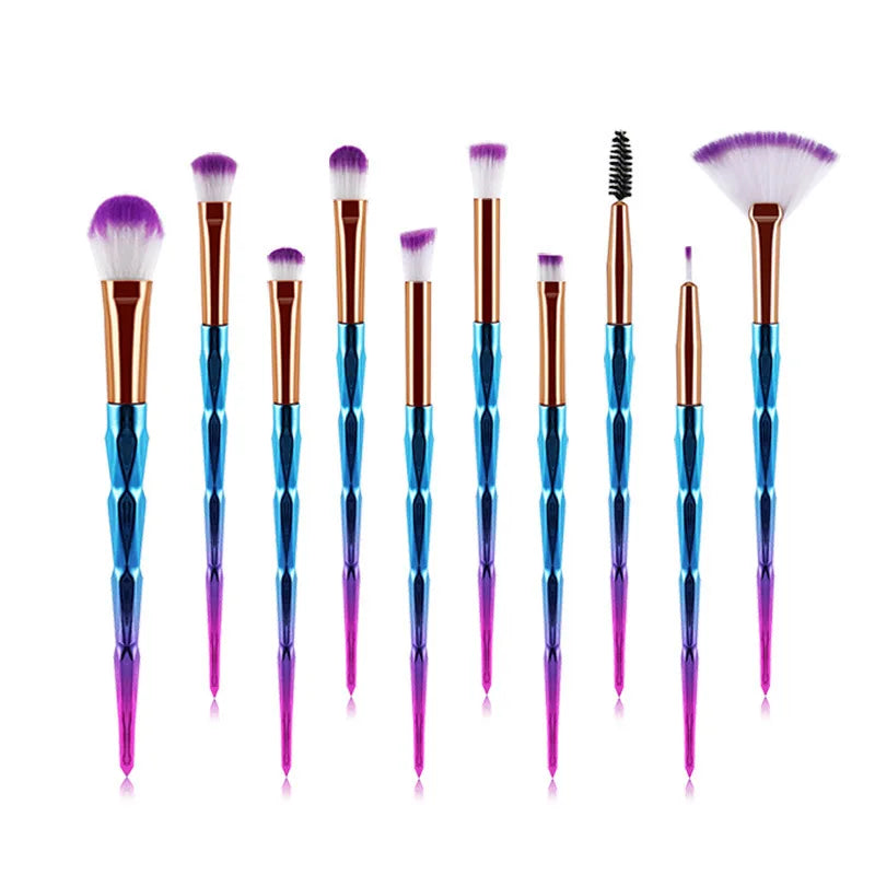 Diamond Makeup Brushes Set Beauty Make Up Brush Tool Cosmetic Powder Foundation Blending Eye Shadow Eyebrow Eyelash Brush