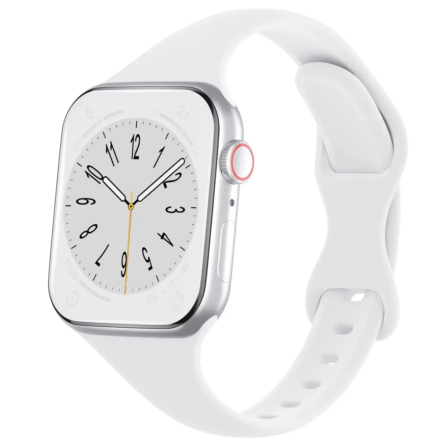 Thin Silicone Strap For Apple Watch 40mm 44mm 45mm 41mm 38mm 42mm Solid Color Strap Bracelet For IWatch Series 1 2 3 4 5 6 SE 7
