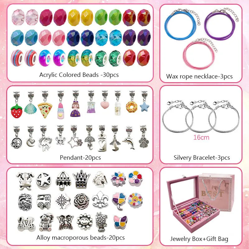 Charms DIY Bracelet Jewelry Making Kit, Jewelry Beads Pendants, Snake Chains Necklace, Gift Box, Perfect Gifts