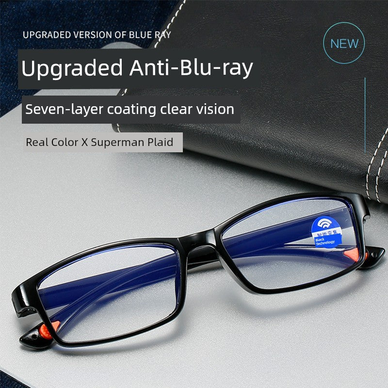 Middle-Aged and Elderly Reading Glasses Men's Dual-Use Anti-Blue Light Multi-Focus Smart Zoom Multi-Function Presbyopic Glasses Ladies