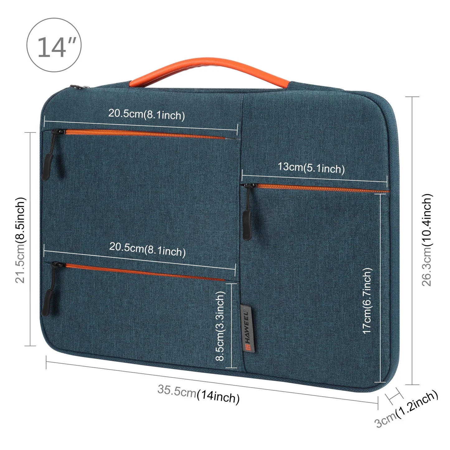 HAWEEL 13.0-15.0 inch Sleeve Case Zipper Briefcase Laptop Handbag For Macbook/ Samsung/ Lenovo Thinkpad and Other Laptop Bag