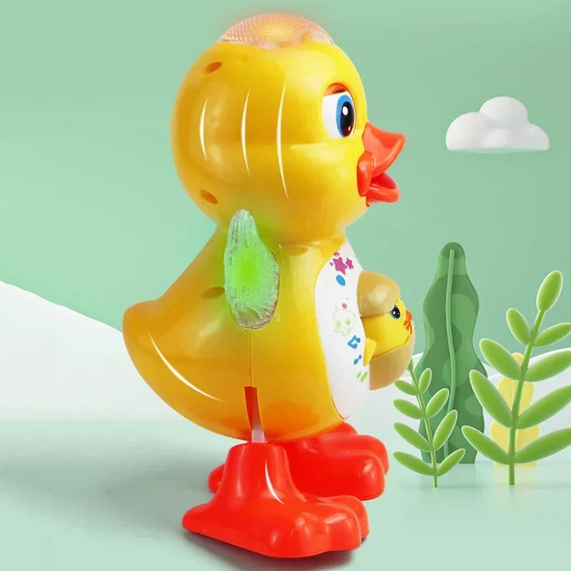 Electric Dancing Duck Funny Blink Eyes Flashing Light Shake The Body Cute Musical Cartoon Animal Educational Toy Children Gift