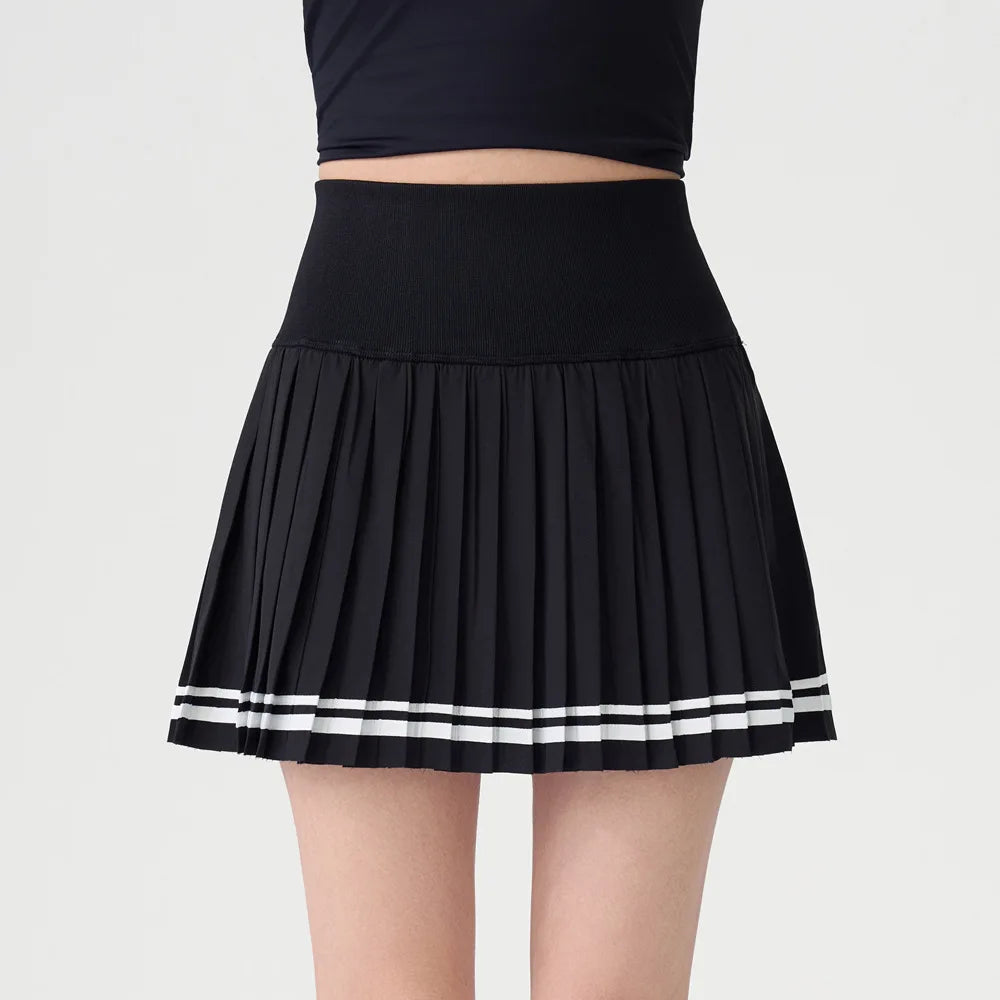 Women's High Waisted Tennis Skirt with Shorts 2-in-1 Quick Dry Yoga Skort Ladies Athletic Gym Running Skirt Summer Activewear