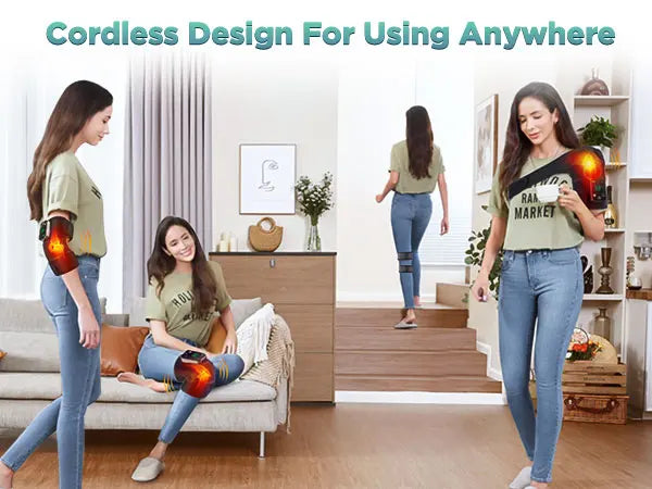3 in 1 Heating Pad Shoulder Knee Elbow Brace for Arthritis Hot Compresss Joint Massage Strap Promote Blood Circulation Kneepad