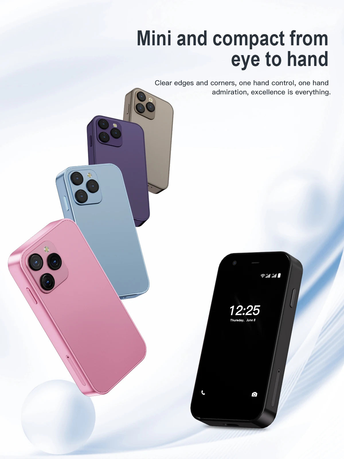 SERVO 15SE Ultra Mini Palm Smartphone 3G WCDMA Android Dual SIM WiFi Hotspot GPS Play Store 16GB ROM 3.0" Pocket Mobile Phone