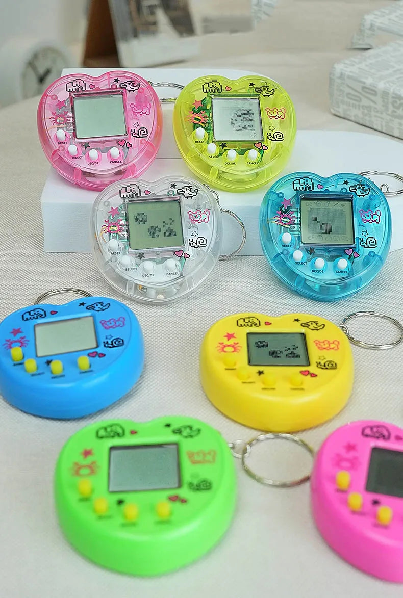 1PCS Transparent Electronic Pets Game Handheld Game Console Toy Virtual Cyber Digital Pet Pixel Funny Gift Play Toy
