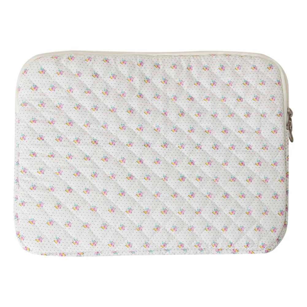 Flower Printed Laptop Sleeve Case Bag for Quilted Protective Laptop Case Computer Sleeve Clutches for 11-15 Inch Laptop Tablet