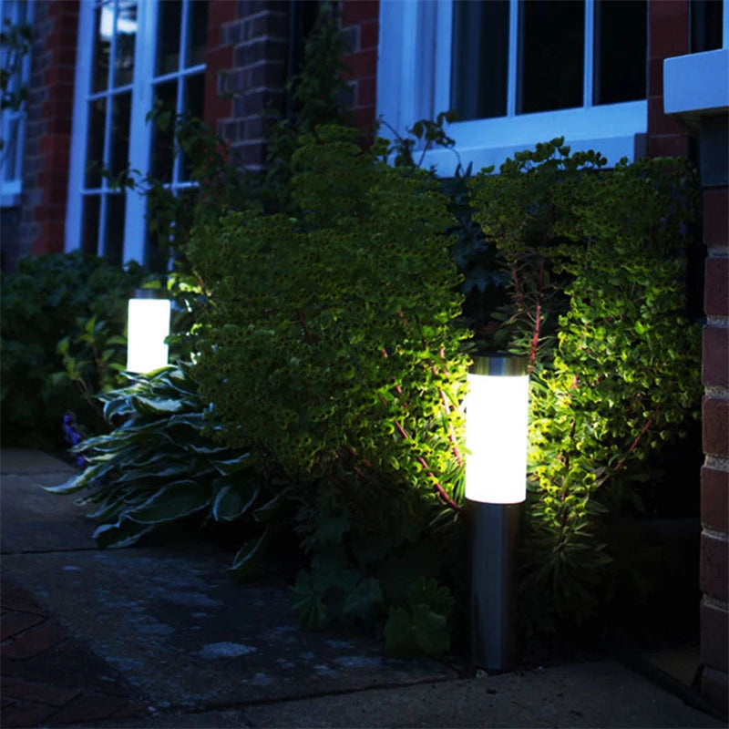 Solar Garden Light Solar Stainless Steel Garden Path Light Outdoor Landscape Light Gate Column Patio Yard Driveway Lawn Light