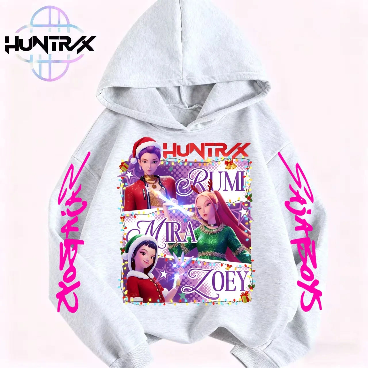 Christmas hooded sweatshirt baby pullover hooded sweatshirt KPop demon hunter Huntrix hooded sweatshirt children's boys fashion