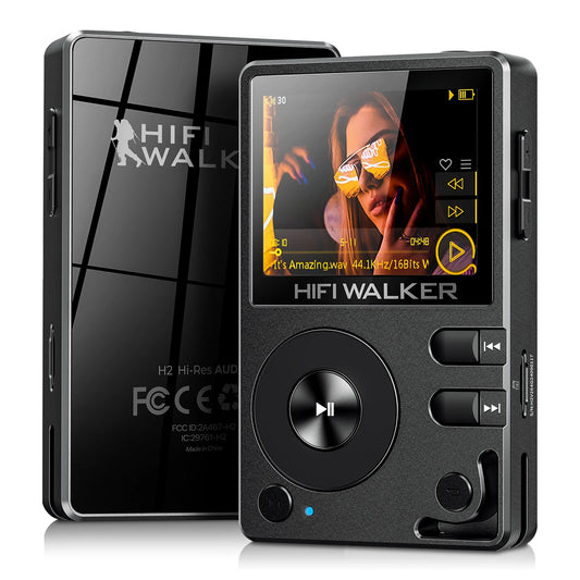 HIFI WALKER H2 Hi-Res MP3 Music Player Bluetooth Portable 128GB High Sound Quality  DAC FLAC APE Type-C Digital Audio Player