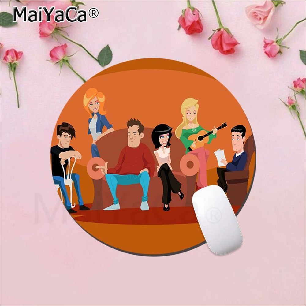 Friends Tv Show Mousepad Round Custom Skin Office Computer Desk Mat Table Keyboard Big Mouse Pad Laptop Cushion Desk Accessories
