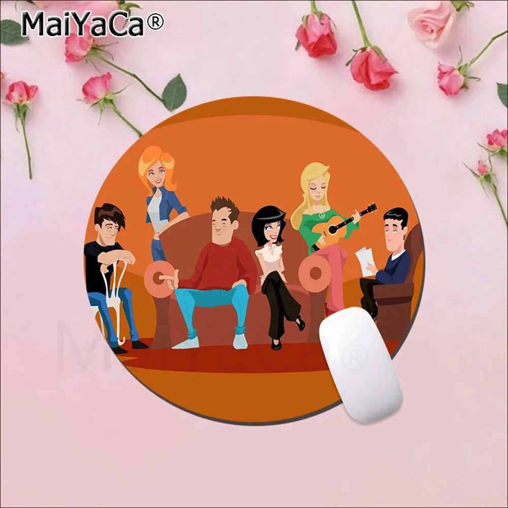 Friends Tv Show Mousepad Round Custom Skin Office Computer Desk Mat Table Keyboard Big Mouse Pad Laptop Cushion Desk Accessories