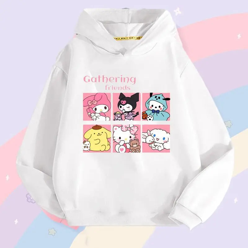 Sanrio Children's Hoodie, Children's Hoodie, Girls' Kuromi Cute Autumn and Winter Warm Children's Hoodie