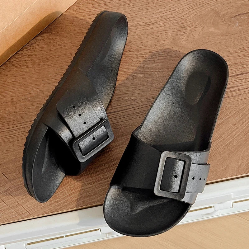 Summer Womens Adjustable Soft Slides Clogs Slipper Outdoor Indoor Flat EVA Slippers Lightweight