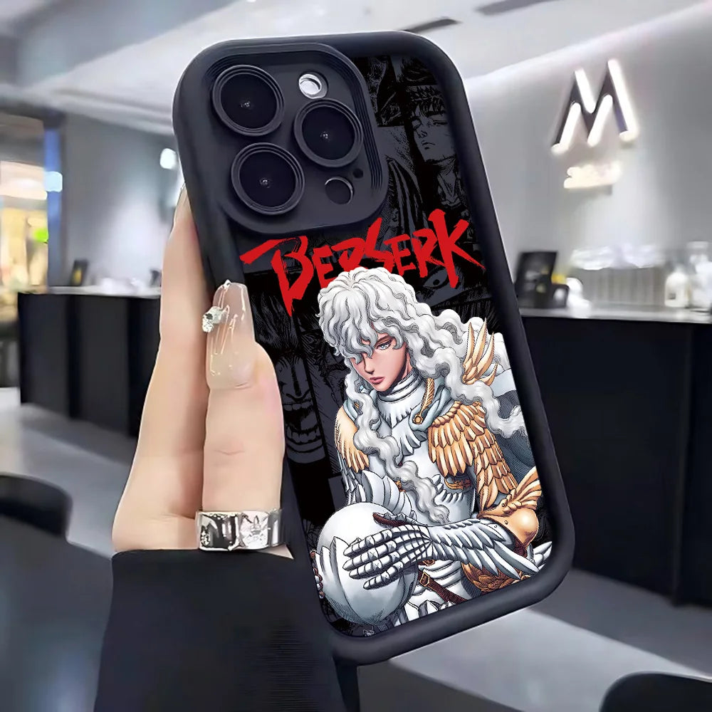 Anime Berserk Guts Phone Case for iPhone 17 16e 16 15 14 13 12 11 Air Pro Max Mini XR XS X 7 8 6 6s Plus Soft TPU Back Cover
