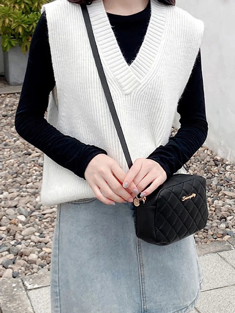 New·Fashion Ladies Crossbody Bags Luxury Tassel Small Messenger Bag For Women Lingge Embroidery Casual Female Shoulder Bag