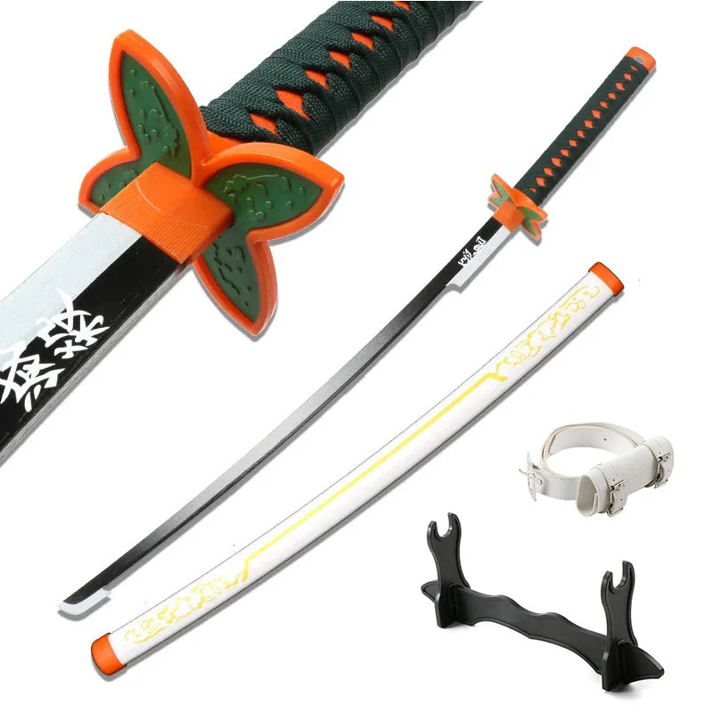 Anime Katana 104cm/41in Tanjiro Zenitsu Kyoujurou Samurai Swords Original Texture  Anime Katana  Cosplay Bamboo Wooden Toy Sword