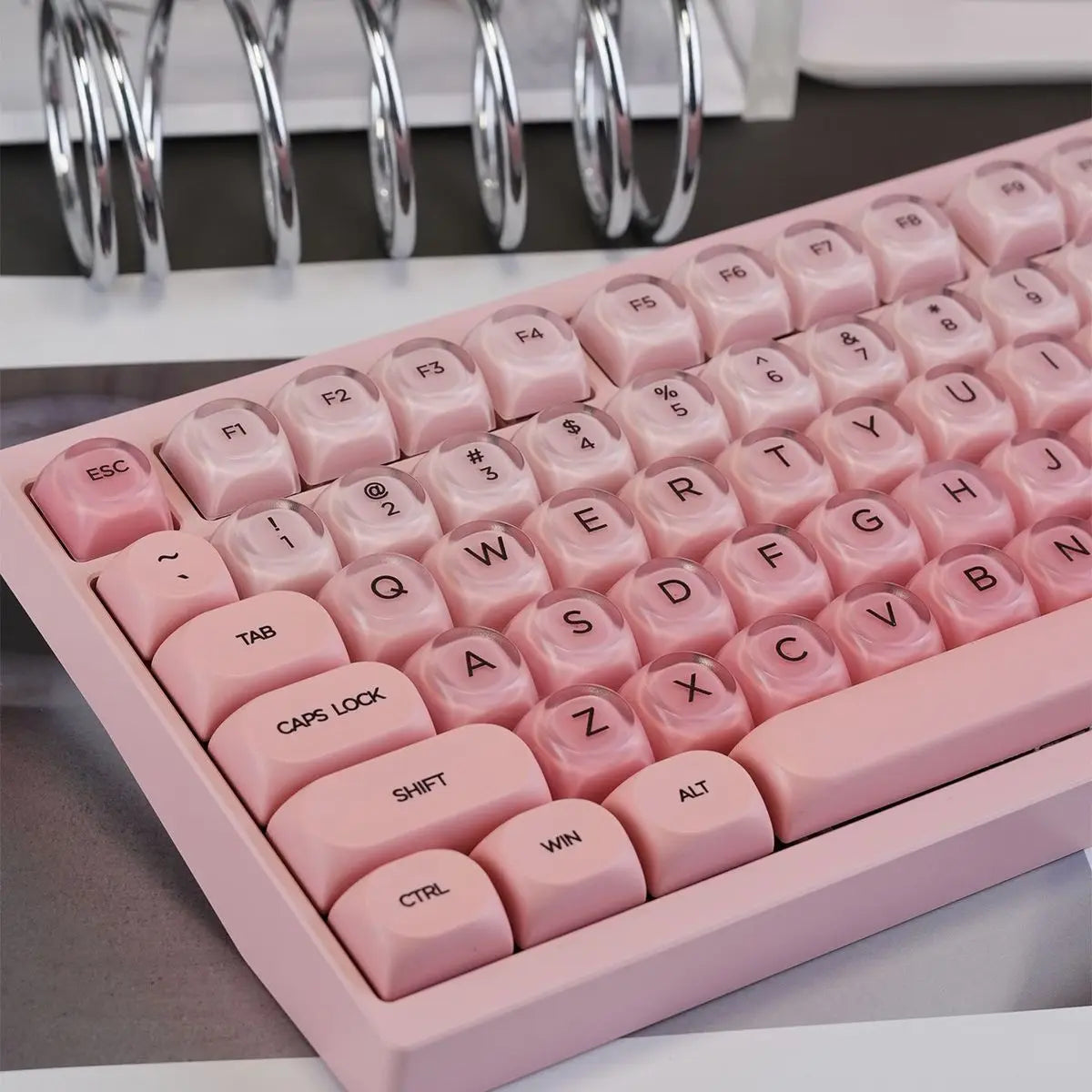 130 Keys Pink Liquid Foundation Keycap HOA Profile PBT Double Shot Keycap For Mx Switch Mechanical Keyboard ISO Enter Key Caps