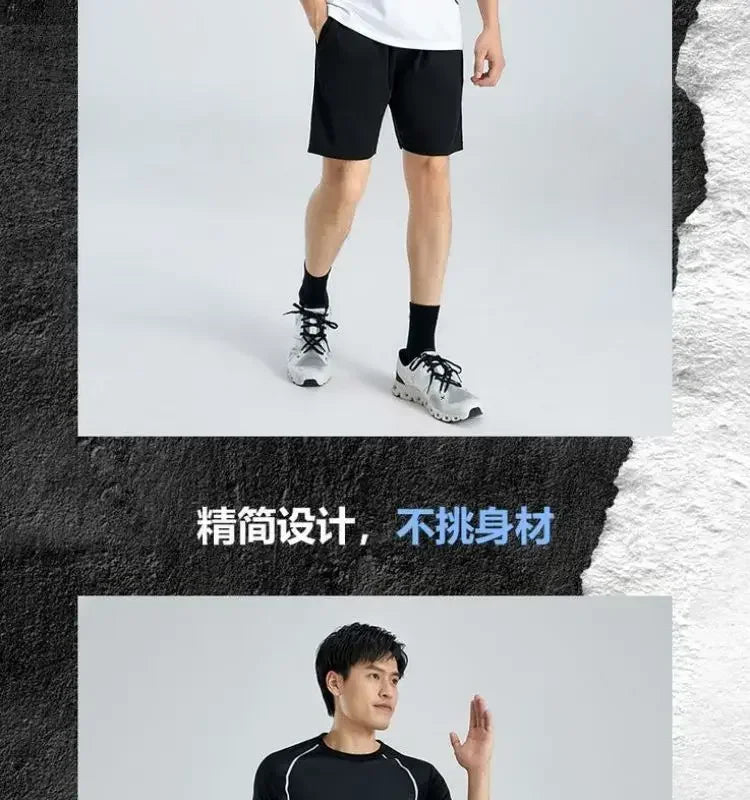 Summer Casual Sports Suit Men Short-sleeve Breathable Outdoor Morning Night Jogging Training Suit Loose Gym Quick Drying Clothes