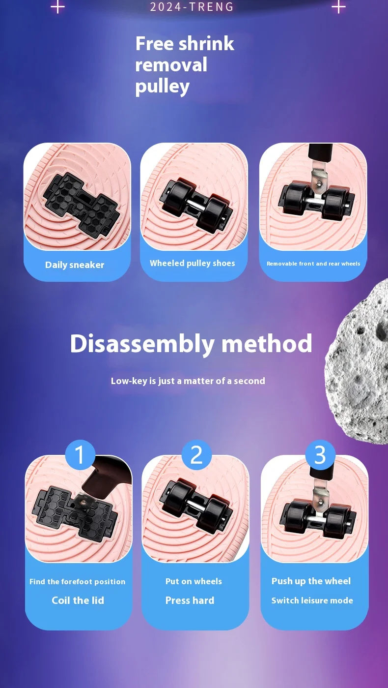 Children's walking shoes Girls 2025 new breathable roller skates boys primary school four wheel roller shoes can walk and slide