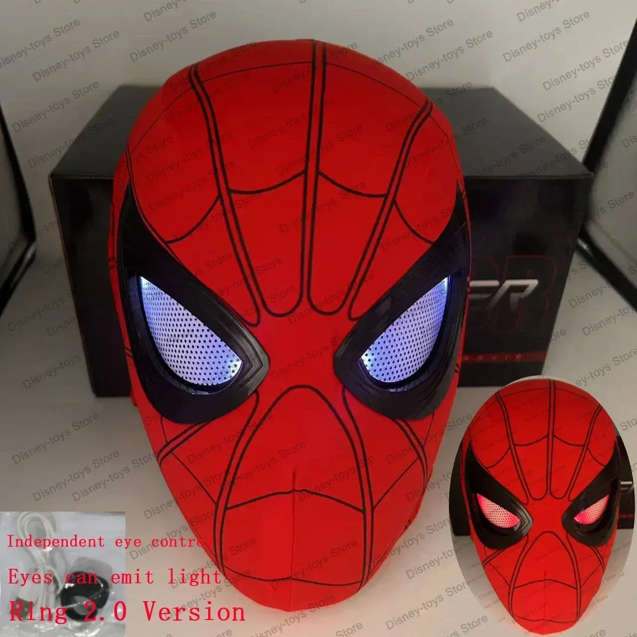 Mascara Spiderman Headgear Mask Cosplay Moving Eyes Electronic Mask Spider Man 1:1 Remote Control Elastic  Adults Kidstoys  Gift