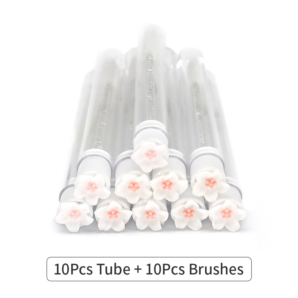 10/50Pcs Eyelash Brush Tubes With Crystal Lash Mascara Wands Eyebrow Comb Spoolies Container Lash Brush Applicators Makeup Tools