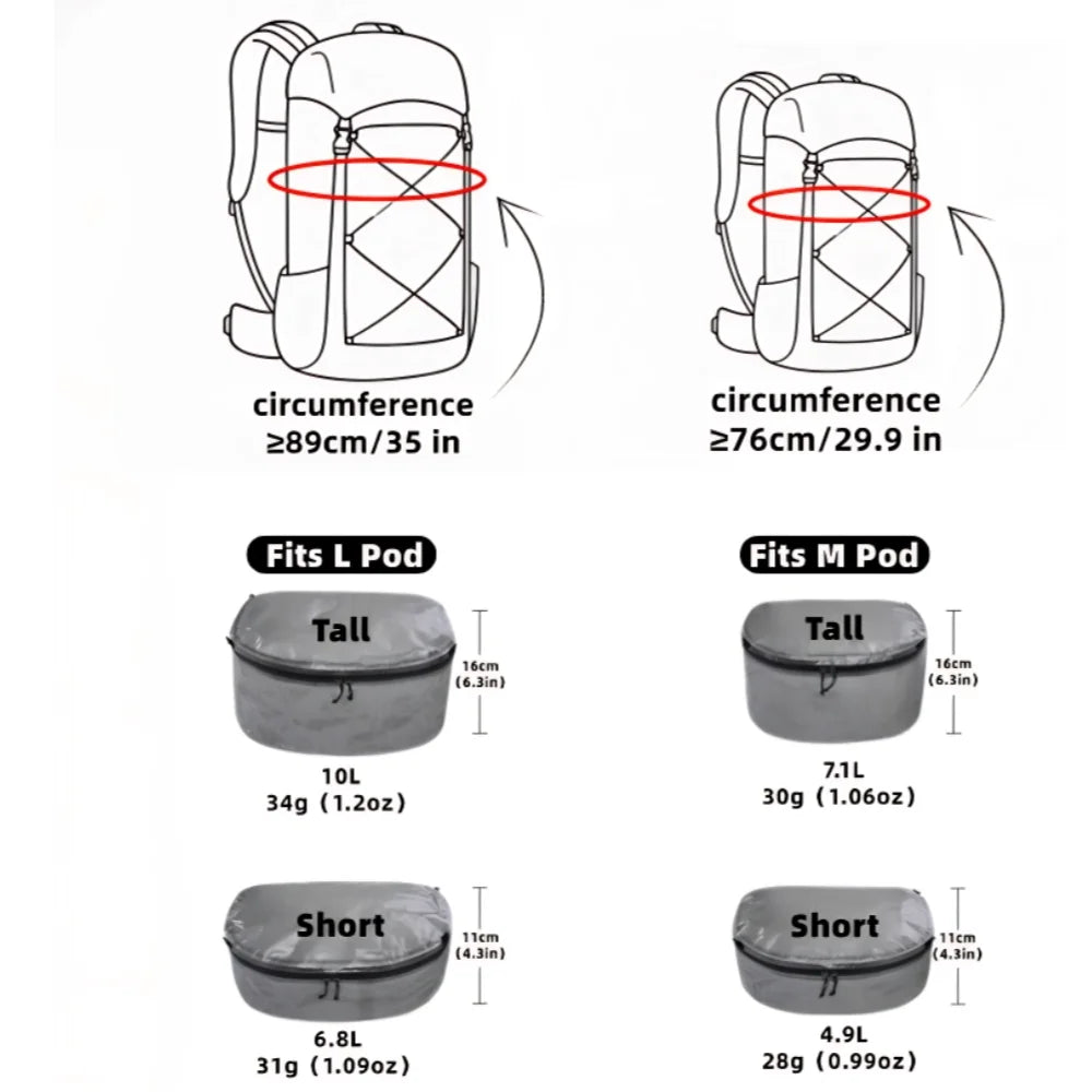 [HODR] STASHLITE Packing Pods Ultralight Dyneema™ 1.6 oz Waterproof Stuff Sack – Cuben Fiber DCF Organizer Pouch for Backpacking