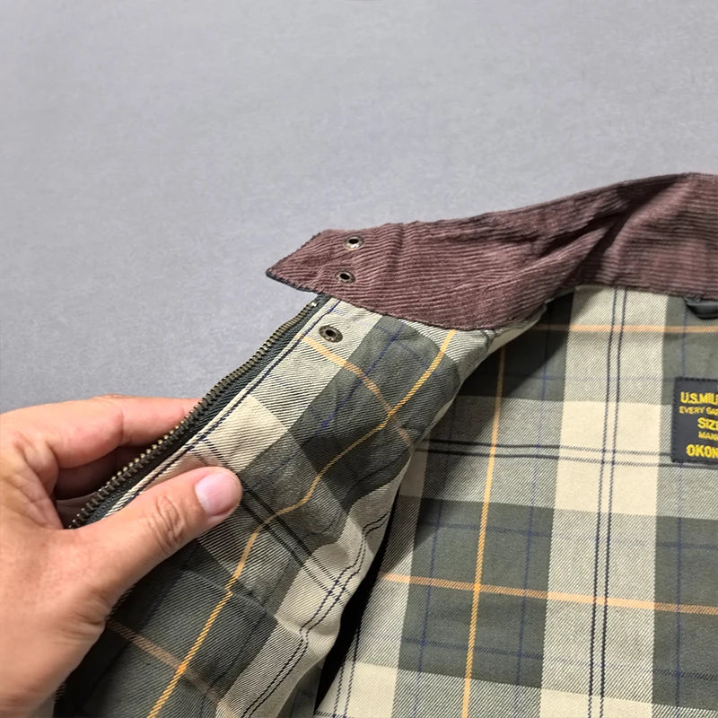 2026 Autumn Winter New American Retro Sleeveless Cargo Vest with Oil Wax Men's Multi-pockets Casual Heavyweight Waterproof Coat