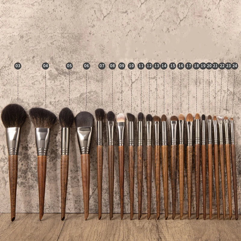OVW Hot Sale Natural Goat Hair Makeup Brush Set  Goat Hair Eyeshadow Foundation Blush Brush for Professional And Personal Use