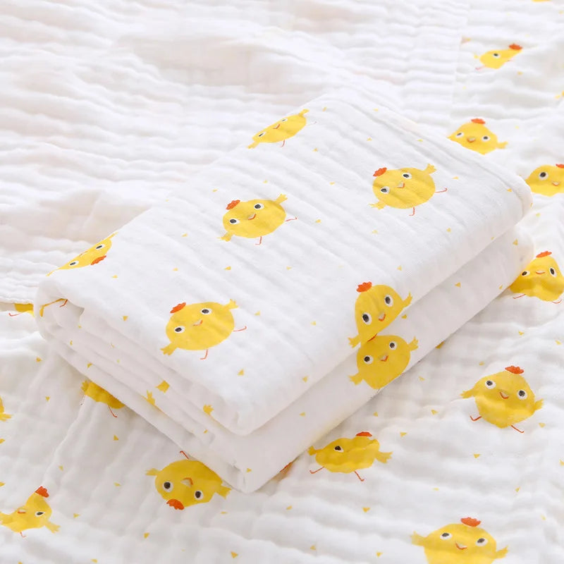 Baby BathTowel Boys Girls 100% Cotton Children Baby Towels Blanket For Newborn Bathrobe 6 Layers Gauze Washcloth Infant Swaddle
