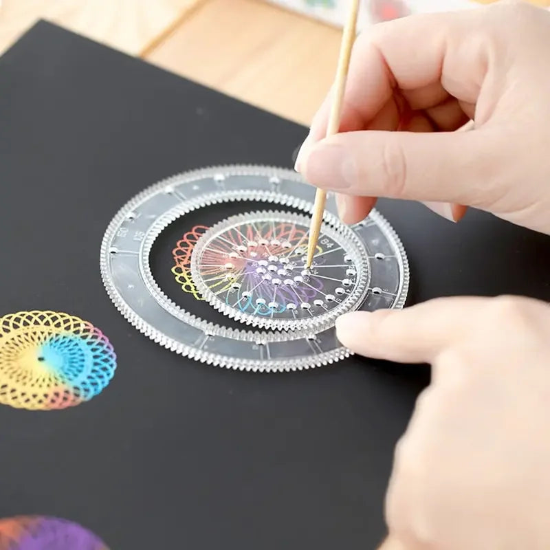 10-33pcs Spirograph Design Arts Craft Kit Classic Amazing Rainbow Magic Scratch Paper Set Children Kids Educational Drawing Toys