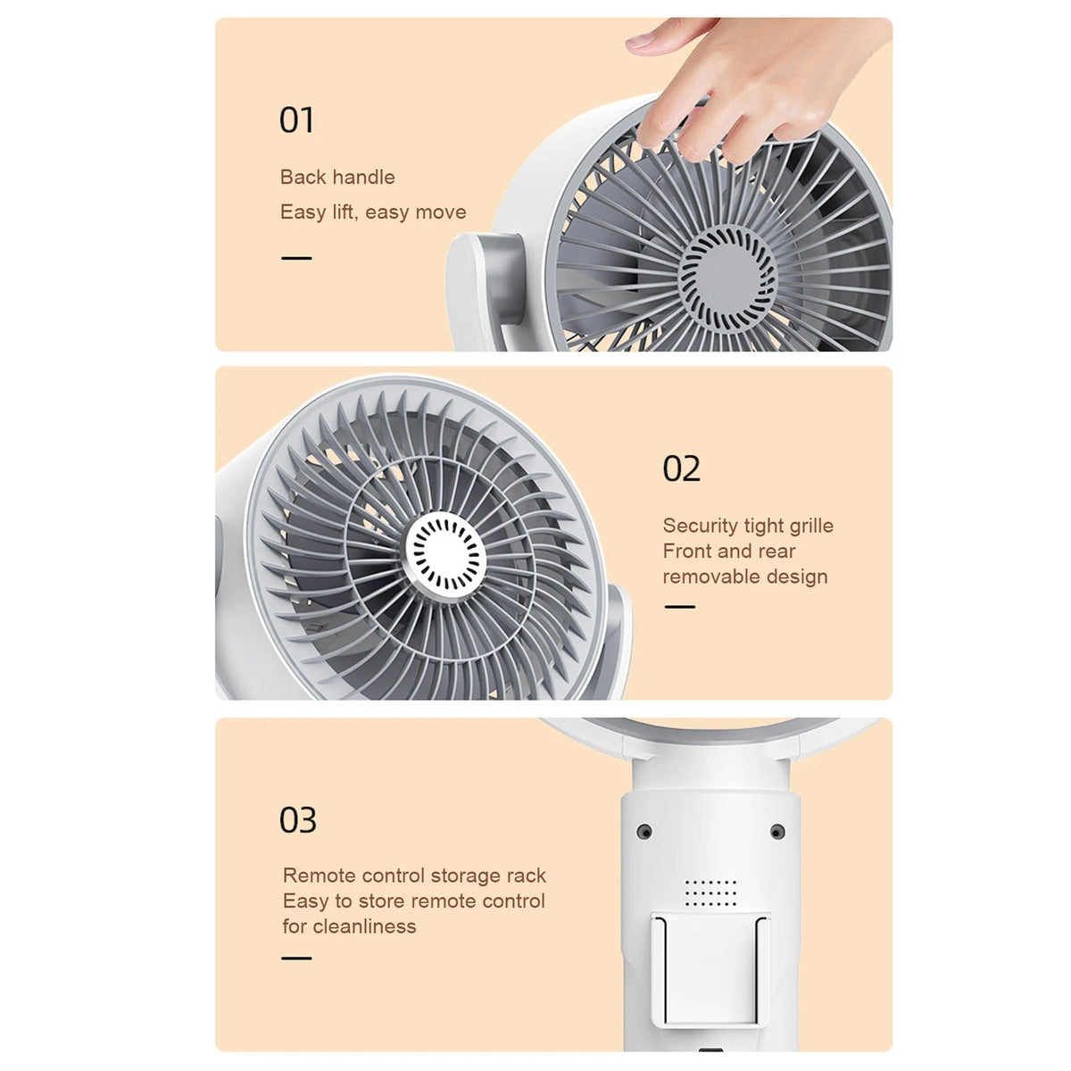 Quiet Standing Fan with Remote Control 5 Wind Speeds 8h Timer Adjustable Height Floor Desk Oscillating Air Circulating Fan