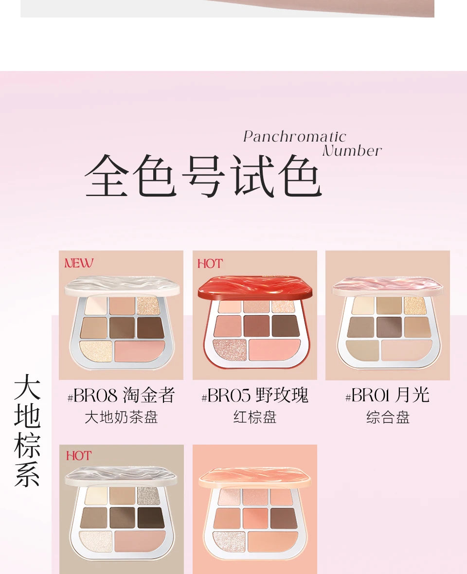 FOCALLURE 8 Colors Eyeshadow Palette Matte Satin Shimmer Glitter Fine Flash Waterproof Easy to Wear Longlasting Eye Makeup