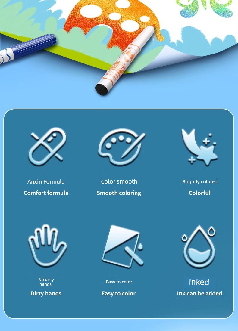 Master 12-Color Children's Watercolor Painting Tools Spray Pen