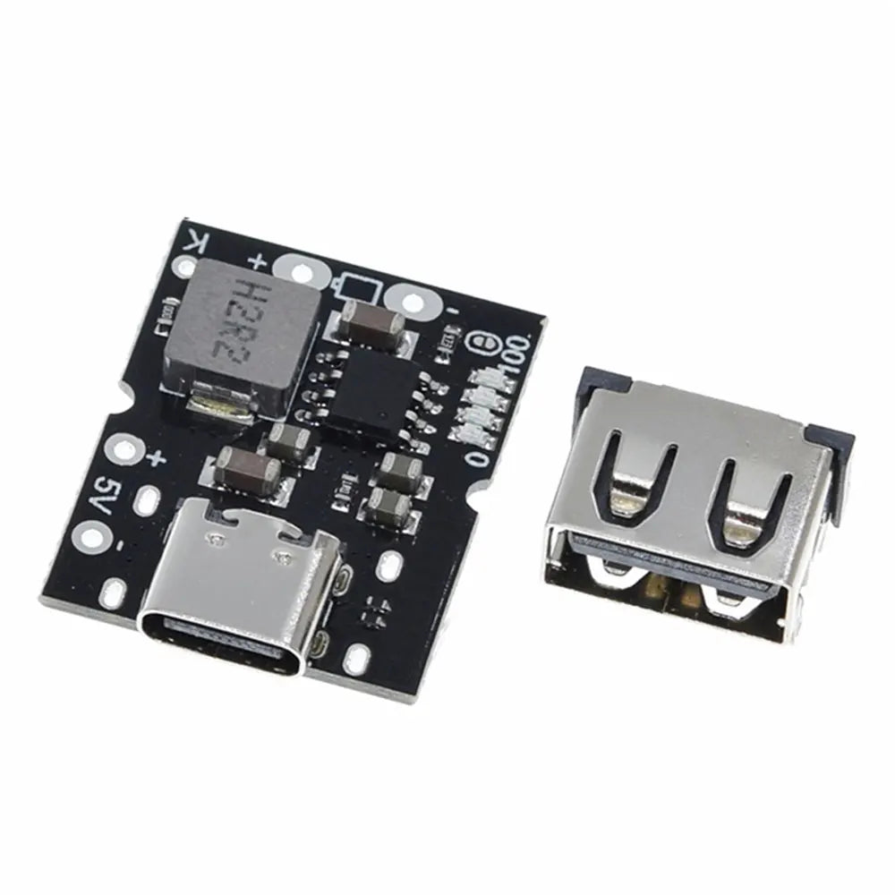Type-C USB 5V 3A Boost Converter Step-Up Power Module Charge/Discharge Battery Protection Board With Switch LED Indicator