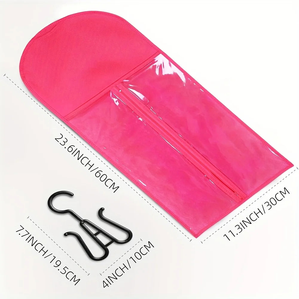 10PCS/3PCS/6PCS/1PCS Hair Extension Storage Bag with Hanger Transparent Wig Organizer Dustproof Holder for Hair Pieces