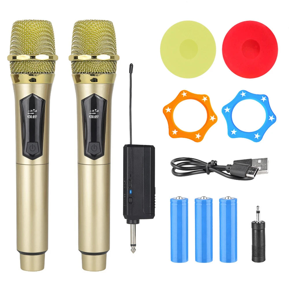 Good Wireless Microphone UHF Fixed Frequency 4 Channels Handheld Mic Micphone For Party Karaoke Professional Church Show Meeting