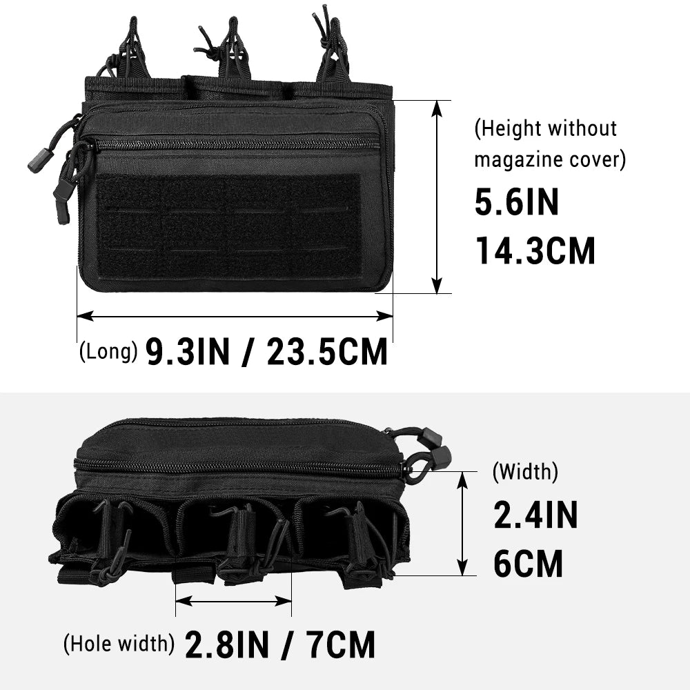 Molle Magazine Pouch Triple Mag Bag Rifle Mag Admin Pouch EDC Bag Universal Cartridge Holder Hunting Bag for M4 M14 M16 AK AR
