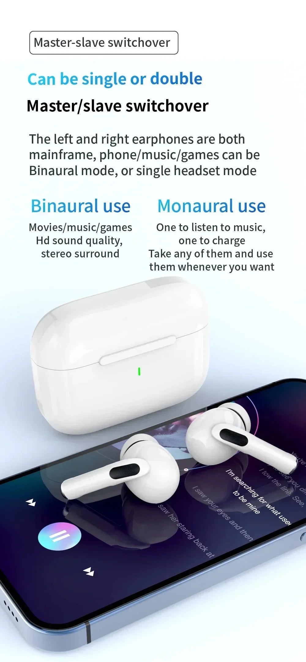 2025 New Air Pro Bluetooth Earphones Wireless Headset HiFi Sound Headphones Low Latency Earbuds Waterproof for IPhone Android