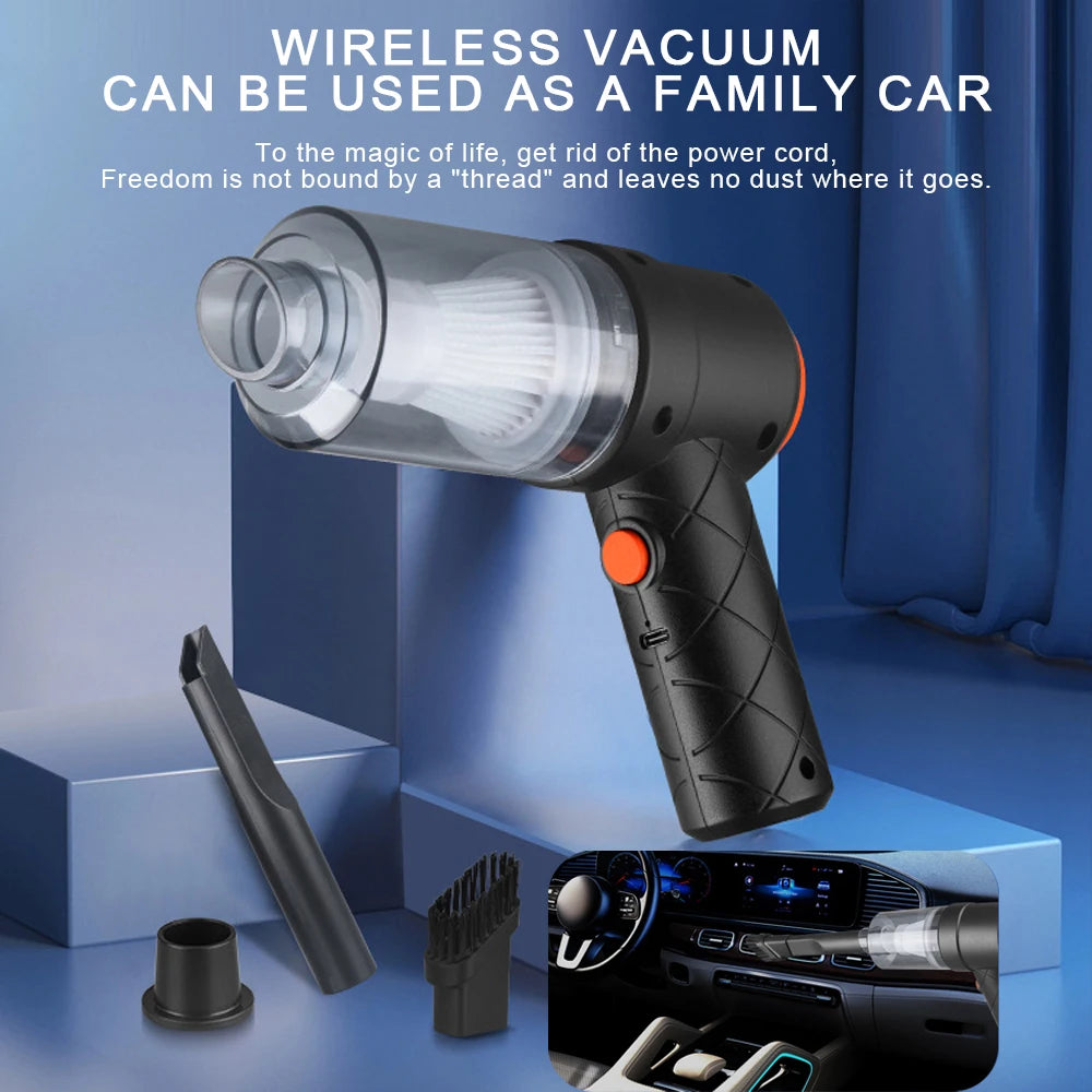 Wireless Car Vacuum Cleaner 120W Cordless Dust Handheld Auto Portabale Vacuum High-power Vacuum Cleaner For Home Office Car