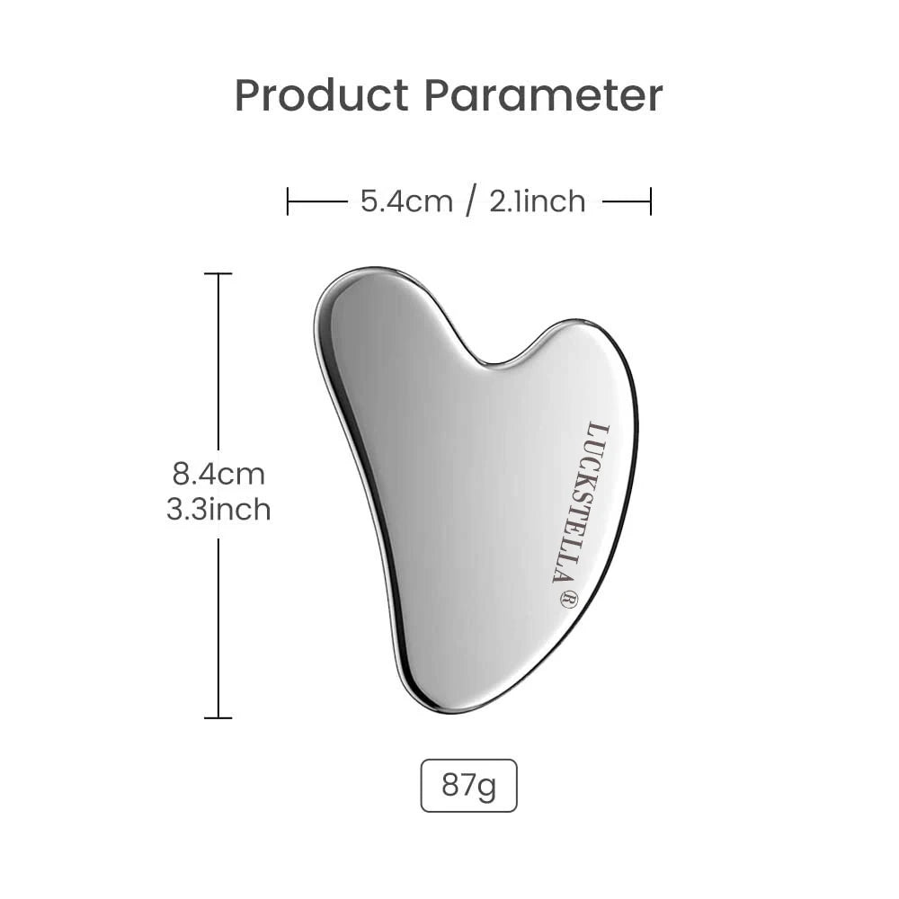 LUCKSTELLA 4Pcs Skin Care set Ice Face Roller &  Stainless Steel Gua Sha Board & Silicone Shower Brush Face Massage Roller