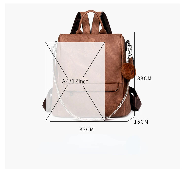 Womens Purse pu Leather Backpack Purse for Women Fashion Backpack Ladies Designer Ladies Shoulder Bags for Travel College Work