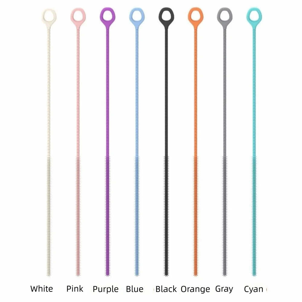 32cm Extended Version Silicone Straw Brush 6mm 8mm Thick Silicone Extra Long Brush Bendable Bottle Brush for Pacifier