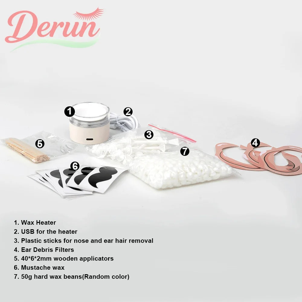 USB Mini Hair Removal Wax Warmer, Mini Waxing Kit - Suitable for Facial Hair Removal for Both Men and Women, Wax Heater
