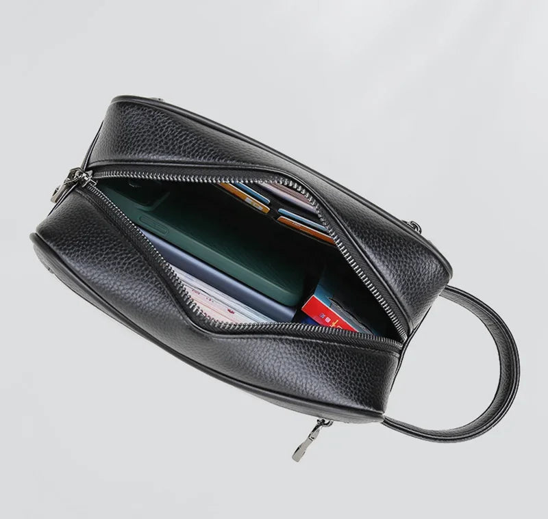 High Quality Genuine Leather Men Clutch Bags Fashion Business Clutches Card Pack Phone Coin Purses Travel Anti-theft Wallet Male